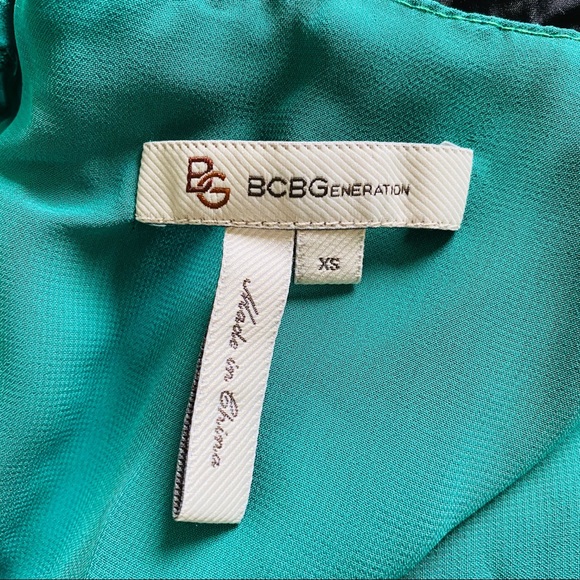 EUC BCBGeneration emerald green and black dress - Picture 4 of 7